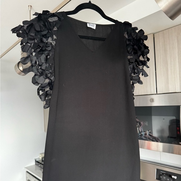 G Dolce & Gabbana Solid Black Silk Dress Luxury Italian Size 2 - Picture 4 of 11